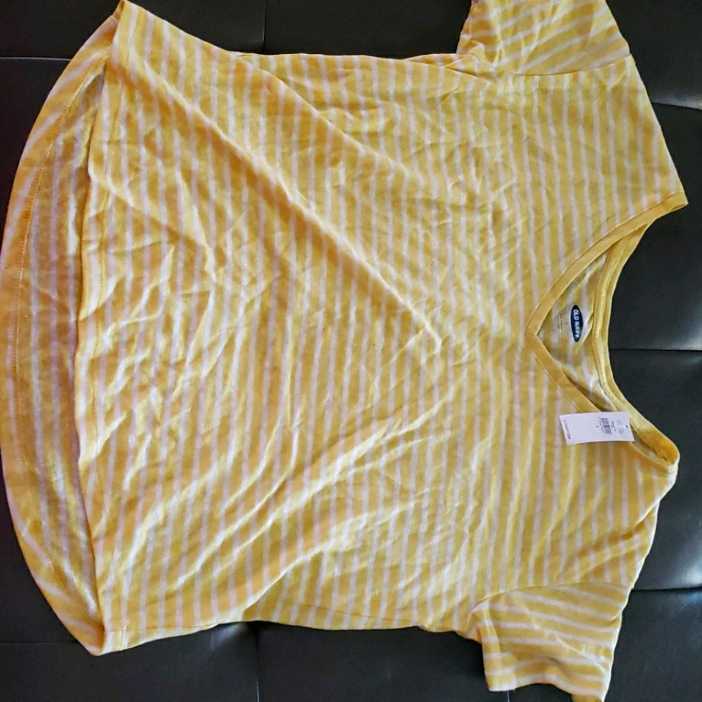 Yellow Shirt with White Stripes